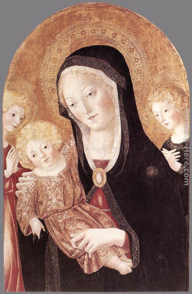 Madonna and Child with Two Angels painting - Francesco Di Giorgio Martini Madonna and Child with Two Angels art painting